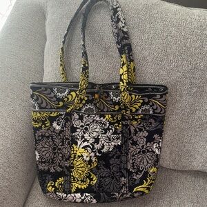 Vera Bradley Black and Yellow Floral Tote Bag